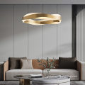 Ring Round Led Chandelier Luxury gold acrylic ring round personality led Chandelier Manufactory
